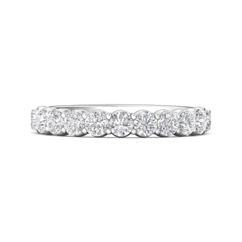 FlyerFit&reg; 18K White Gold Shared Prong Wedding Band