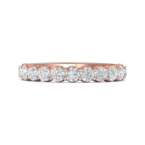 FlyerFit&reg; 18K Pink Gold Shared Prong Wedding Band