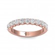 FlyerFit® 14K Pink Gold Shared Prong Wedding Band
