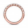 FlyerFit® 14K Pink Gold Shared Prong Wedding Band
