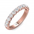 FlyerFit® 14K Pink Gold Shared Prong Wedding Band