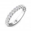 FlyerFit® 18K White Gold Shared Prong Wedding Band
