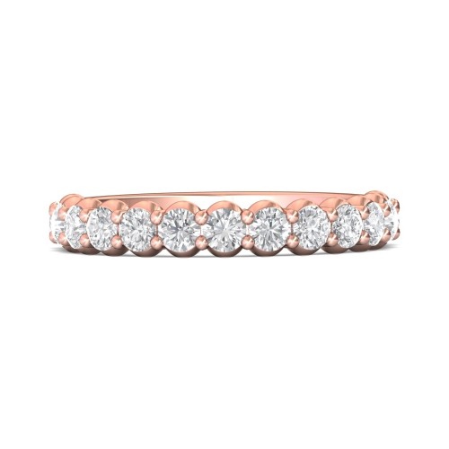 FlyerFit&reg; 14K Pink Gold Shared Prong Wedding Band