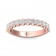 FlyerFit® 18K Pink Gold Shared Prong Wedding Band