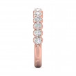 FlyerFit® 18K Pink Gold Shared Prong Wedding Band