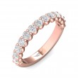 FlyerFit® 18K Pink Gold Shared Prong Wedding Band