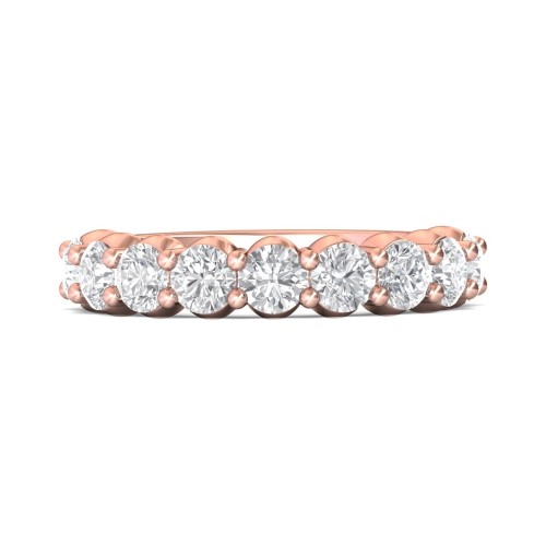 FlyerFit&reg; 14K Pink Gold Shared Prong Wedding Band