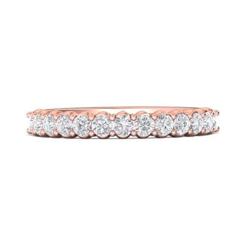 FlyerFit&reg; 18K Pink Gold Shared Prong Wedding Band