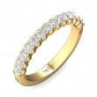 FlyerFit® 18K Yellow Gold Shared Prong Wedding Band