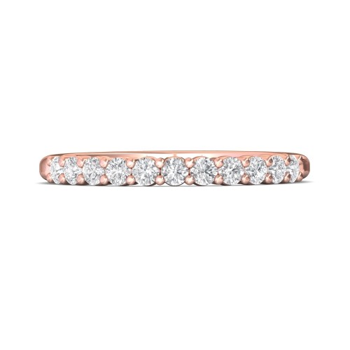 FlyerFit&reg; 18K Pink Gold Shared Prong Wedding Band