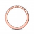 FlyerFit® 18K Pink Gold Shared Prong Wedding Band