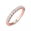 FlyerFit® 18K Pink Gold Shared Prong Wedding Band