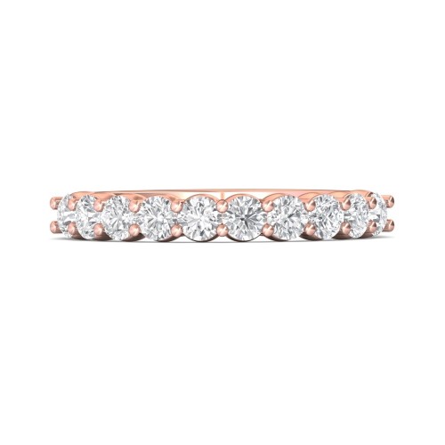FlyerFit&reg; 18K Pink Gold Shared Prong Wedding Band