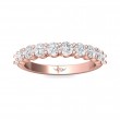 FlyerFit® 18K Pink Gold Shared Prong Wedding Band