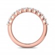 FlyerFit® 18K Pink Gold Shared Prong Wedding Band