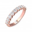 FlyerFit® 18K Pink Gold Shared Prong Wedding Band