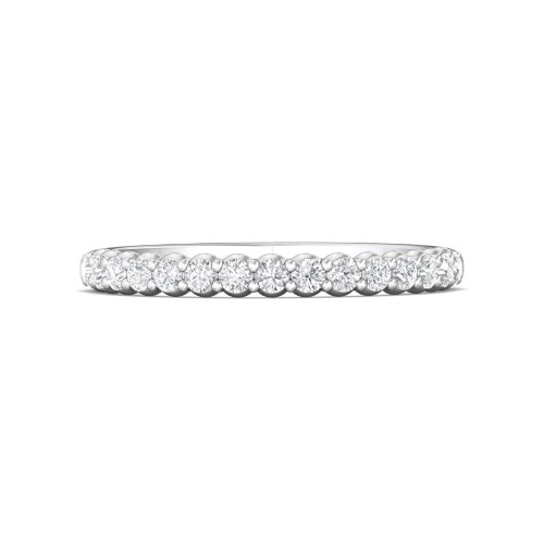FlyerFit&reg; 18K White Gold Shared Prong Wedding Band