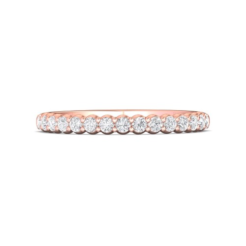 FlyerFit&reg; 18K Pink Gold Shared Prong Wedding Band