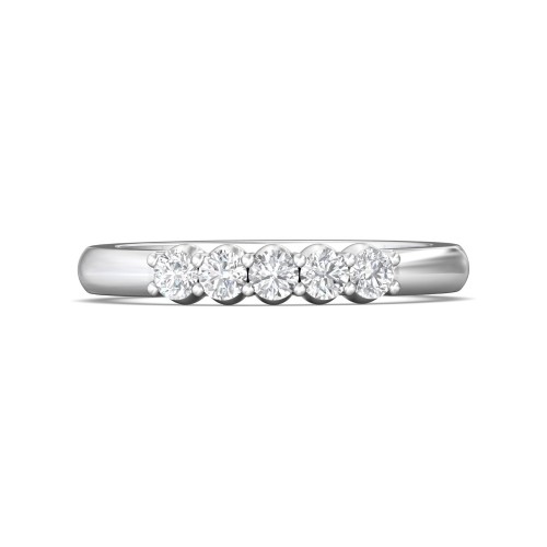 FlyerFit&reg; 18K White Gold Shared Prong Wedding Band