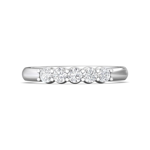 FlyerFit&reg; 18K White Gold Shared Prong Wedding Band