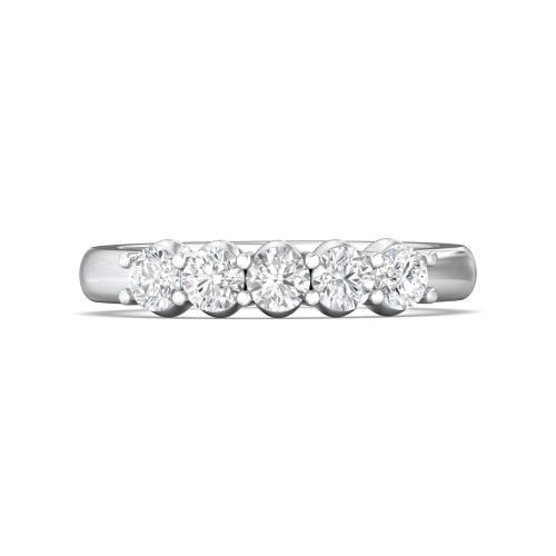 FlyerFit&reg; 18K White Gold Shared Prong Wedding Band