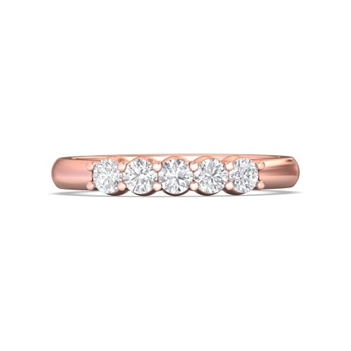 FlyerFit&reg; 18K Pink Gold Shared Prong Wedding Band