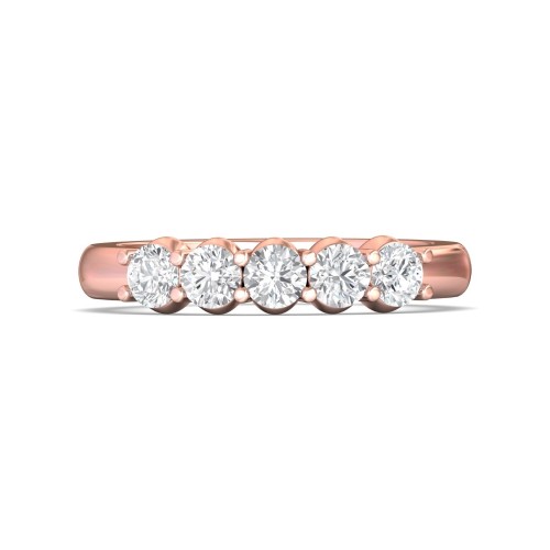 FlyerFit&reg; 18K Pink Gold Shared Prong Wedding Band