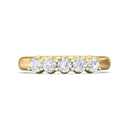 FlyerFit&reg; 18K Yellow Gold Shared Prong Wedding Band