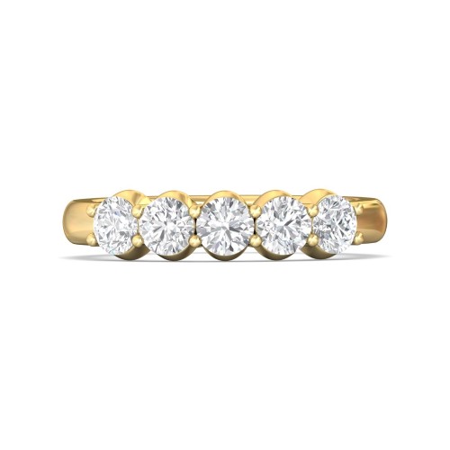 FlyerFit&reg; 14K Yellow Gold Shared Prong Wedding Band