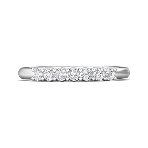 FlyerFit&reg; 14K White Gold Shared Prong Wedding Band