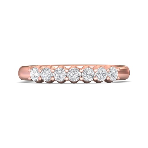 FlyerFit&reg; 18K Pink Gold Shared Prong Wedding Band