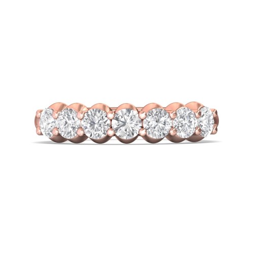 FlyerFit&reg; 14K Pink Gold Shared Prong Wedding Band