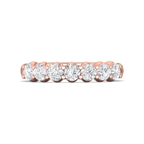 FlyerFit&reg; 14K Pink Gold Shared Prong Wedding Band