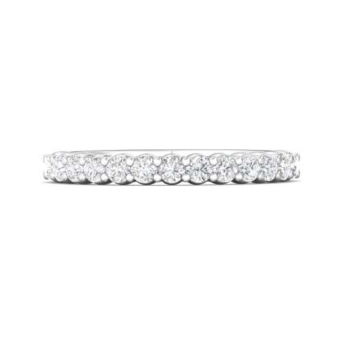 FlyerFit&reg; 18K White Gold Shared Prong Wedding Band