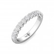 FlyerFit® 18K White Gold Shared Prong Wedding Band