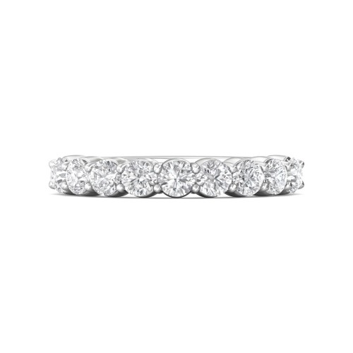 FlyerFit&reg; 18K White Gold Shared Prong Wedding Band