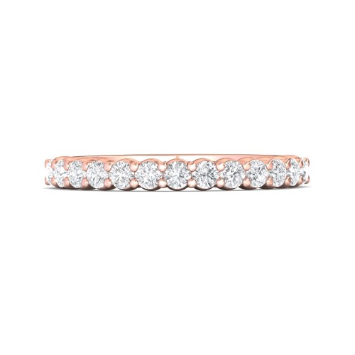 FlyerFit&reg; 14K Pink Gold Shared Prong Wedding Band