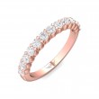 FlyerFit® 18K Pink Gold Shared Prong Wedding Band