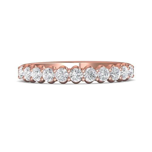 FlyerFit&reg; 18K Pink Gold Shared Prong Wedding Band