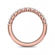 FlyerFit® 18K Pink Gold Shared Prong Wedding Band