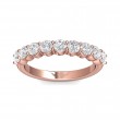 FlyerFit® 18K Pink Gold Shared Prong Wedding Band