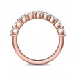 FlyerFit® 18K Pink Gold Shared Prong Wedding Band