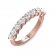 FlyerFit® 18K Pink Gold Shared Prong Wedding Band