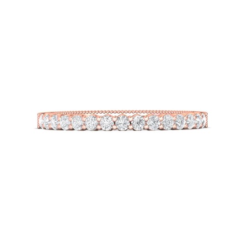 FlyerFit&reg; 18K Pink Gold Vintage Wedding Band