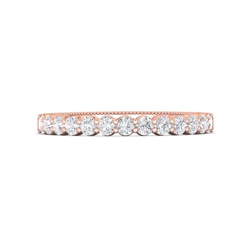 FlyerFit&reg; 14K Pink Gold Vintage Wedding Band