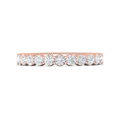 FlyerFit&reg; 18K Pink Gold Vintage Wedding Band