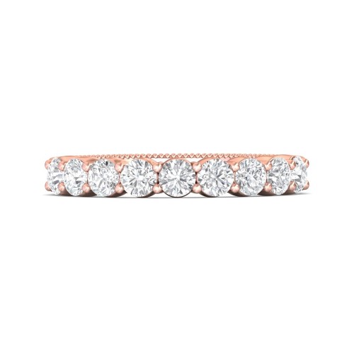 FlyerFit&reg; 18K Pink Gold Vintage Wedding Band