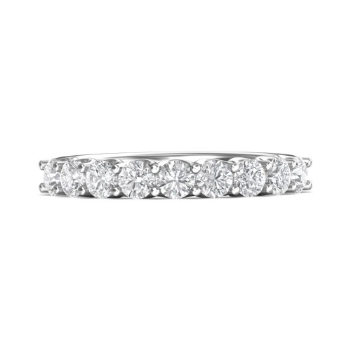 FlyerFit&reg; 18K White Gold Shared Prong Wedding Band