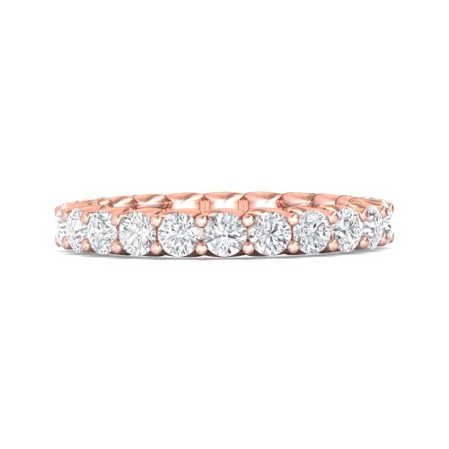 FlyerFit&reg; 18K Pink Gold Eternity Wedding Band