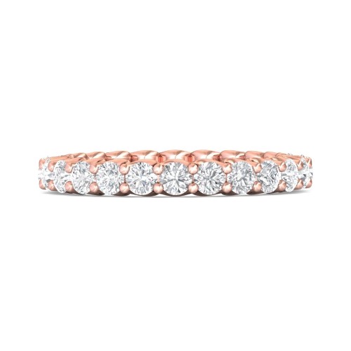 FlyerFit&reg; 18K Pink Gold Eternity Wedding Band